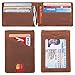 kinzd Slim Wallet with Money Clip RFID Blocking Minimalist Bifold Wallet for Men Genuine Leather Front Pocket Card Holder