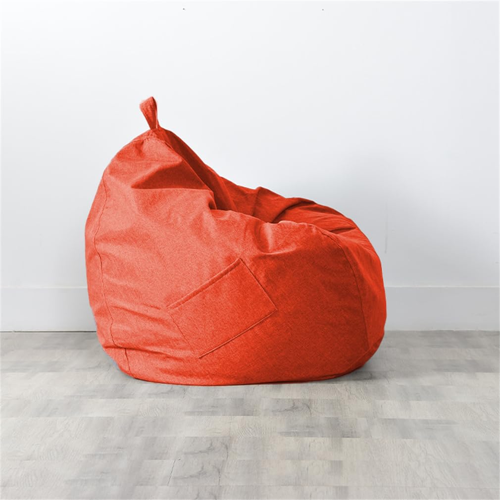 Housse de pouf en coton et lin grand format pour ranger les jouets souples