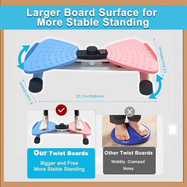 Waist Twisting Machine, Ab Twister Board for Exercise with 300lbs, Waist Twister for Women & Men Belly Fat, Home Noiseless Abs Waist Training Exercise Equipment