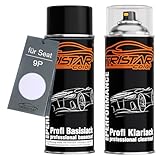 TRISTARcolor Pintura automotriz Set de botes de spray para Seat 9P Blanc Pintura base pintura transparente aerosol 400 ml