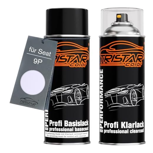 TRISTARcolor Pintura automotriz Set de botes de spray para Seat 9P Blanc Pintura base pintura transparente aerosol 400 ml