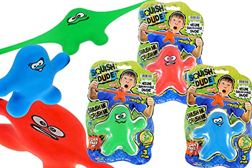 JA-RU Stretchy Guy (3 Squishy Toys) Bendable Wrestling Action 3410-3p