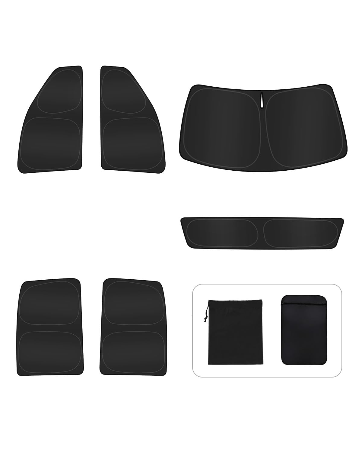 Photo 1 of 6PCS Window Shades for GMC Sierra 2019-2025 Accessories – Full Coverage Sun Shade for Side Windows, Rear Triangular & Windshield – UV Protection & Privacy for Camping, Napping, Relaxing