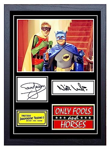 Stunning Quality Only Fools & Horses Signed/Autographed Print (A4 Framed 34cm x 24cm), Multi