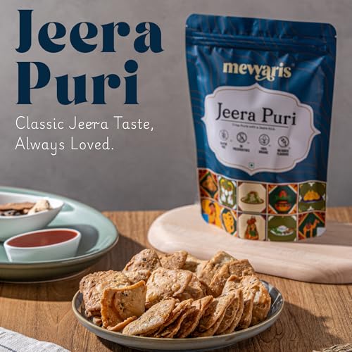 Image of MEWARIS Jeera Puri Crisp Savory Snack Made with Refined Wheat Flour & Cumin Seeds 200G
