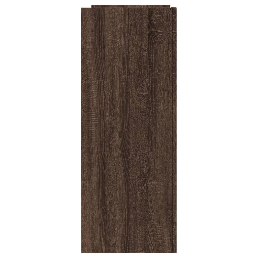 Mesa consola marrón efecto roble 100 x 35 x 90 cm mesa auxiliar clásica de madera estrecha con estantes para salón, pasillo y entrada
