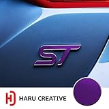 Haru Creative - Front Grille Hood Rear Trunk Emblem Letter Insert Overlay Vinyl Decal Sticker Compatible with and Ford Focus ST 2013-2019 - Metallic Matte Chrome Purple