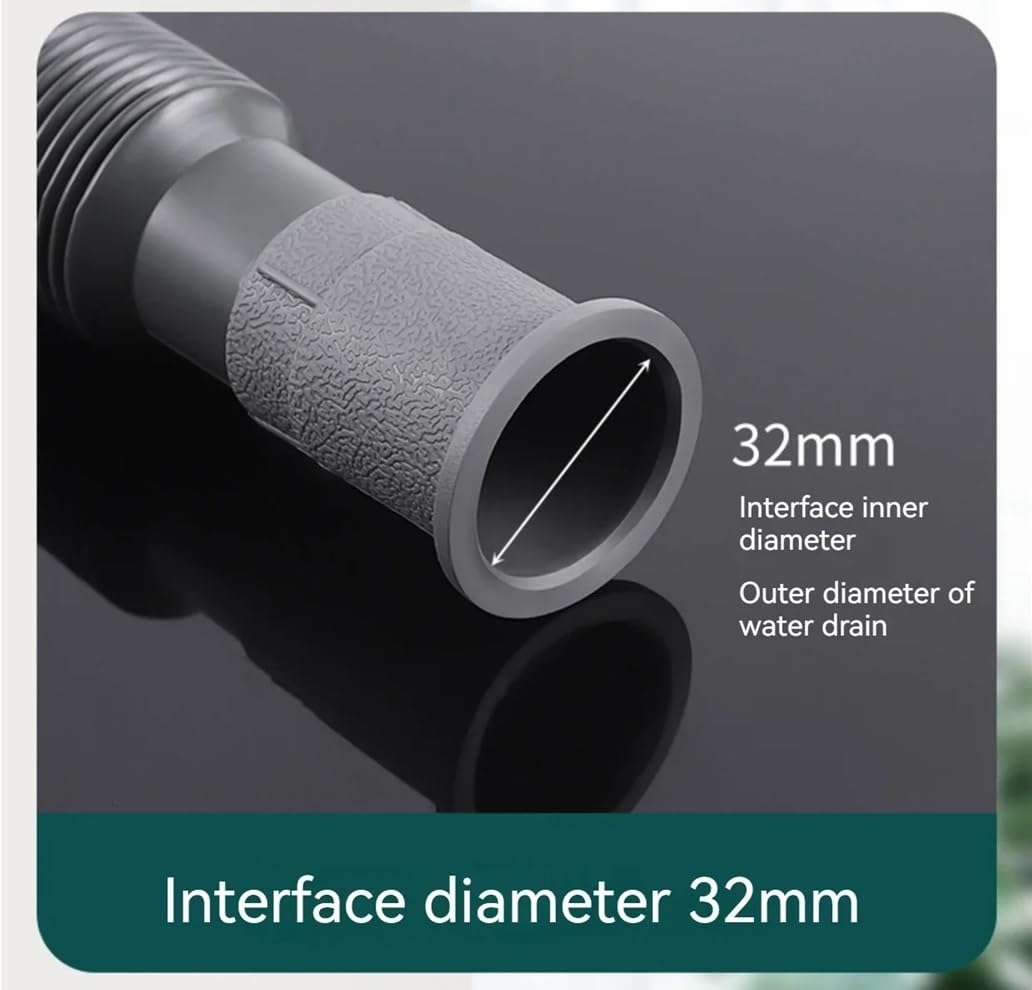 Manguera extendida de 3 piezas, enchufable y uso frecuente, engrosada, anticorrosión desodorante, for desagüe lavabo baño, tubo plástico corrugado