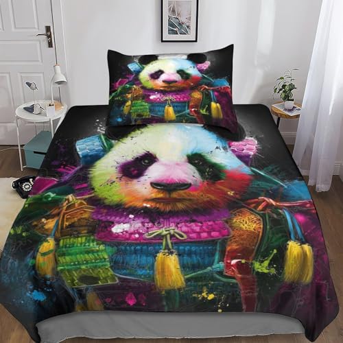 Parure de lit panda mignon 135x200 avec housse de couette single