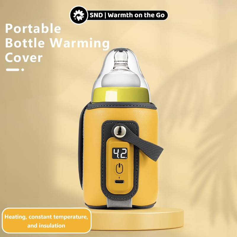 Image of StarAndDaisy Baby Feeding Electric Bottle Warmer with USB -Constant Temprature Technology /Portable Insulated Baby Milk Bottle Warmer-Yellow