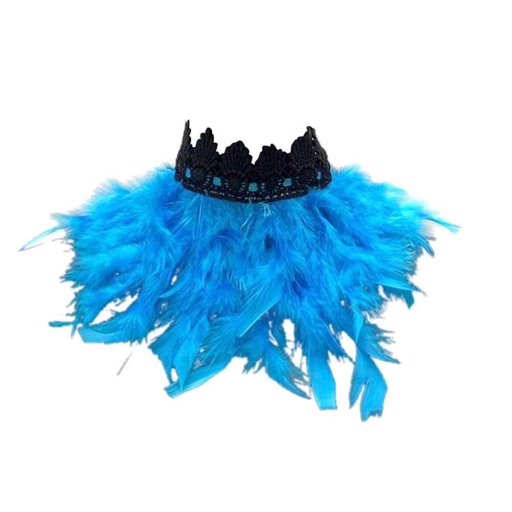 Uposao Feather Collar Shawl Feather Choker Cloak Natural Feather Collar Props For Cosplay Party Performance Model Walk Halloween Ball Feather Collar Shawl Props