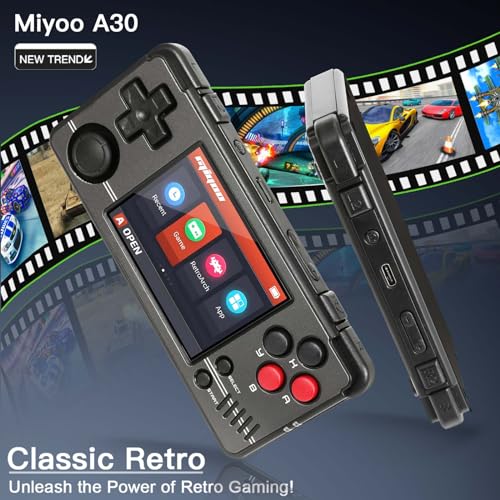 ARTIVIEW Miyoo A30 Retro Handheld Game Console, Portable Linux Emulator with 64GB Storage, 2.8" IPS Screen, Black - Image 4