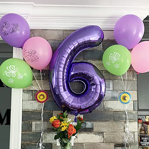 Image of 40 Inch Purple number Helium Foil Birthday Party Digit Balloons (Purple 6)
