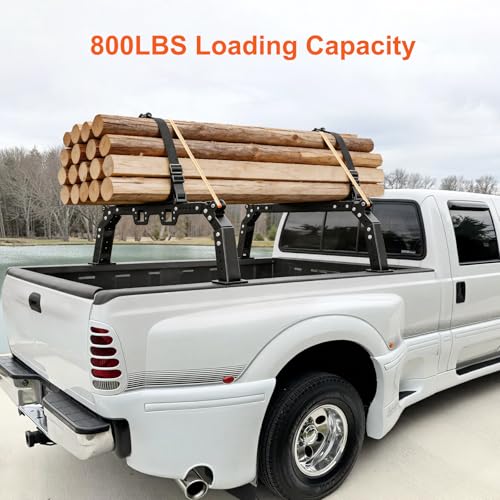 Image of Truck Ladder Rack, Adjustable 48.4 inch-61.4 inch W x 11.8 inch-15.74 inch H