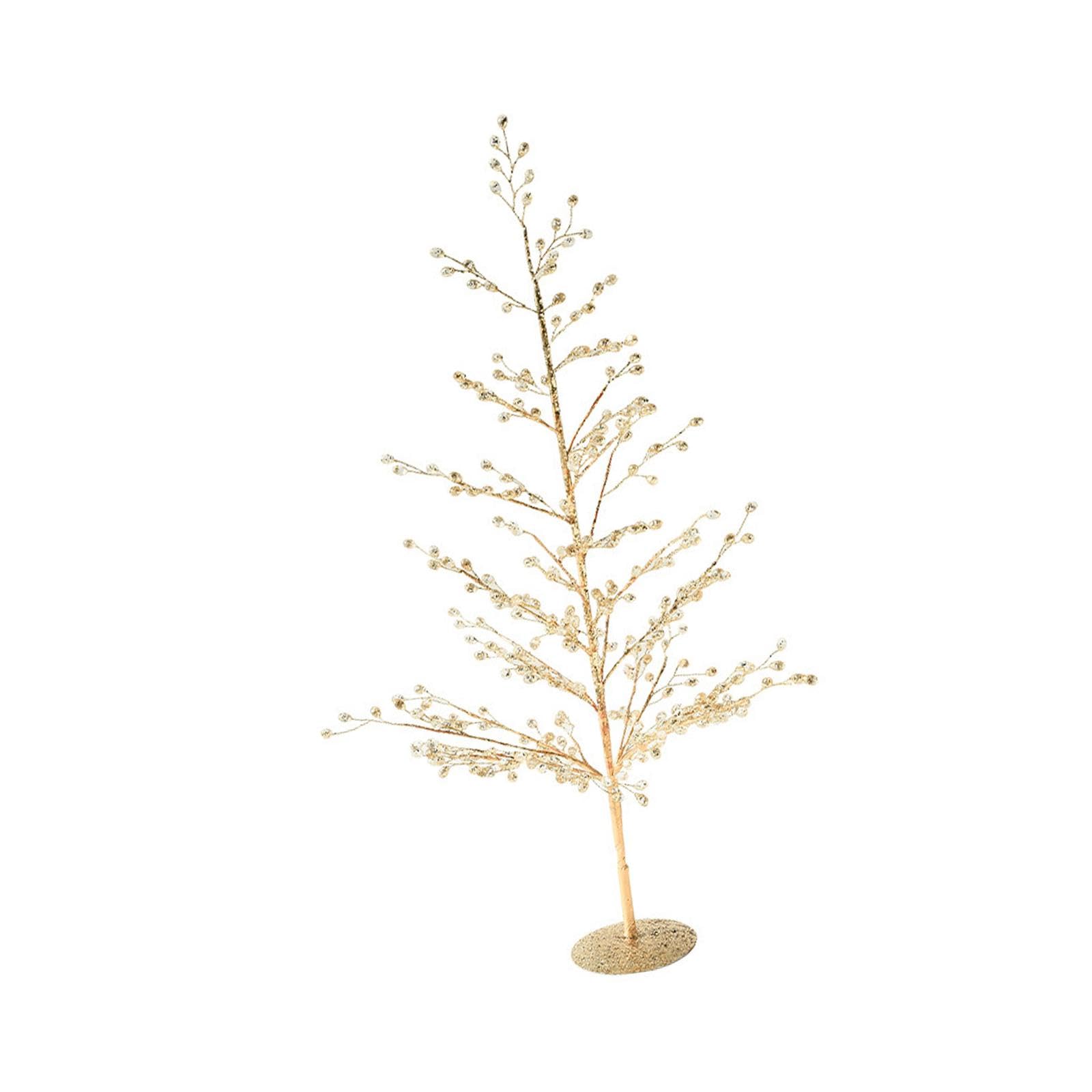 Qianly Adorno Navideño de Abedul de 48 Cm (18,90 Pulgadas), Accesorio Brillante para Fotos, del Dinero Artificial para Fiestas, Vacaciones Y Decoración, Dorado, Individual