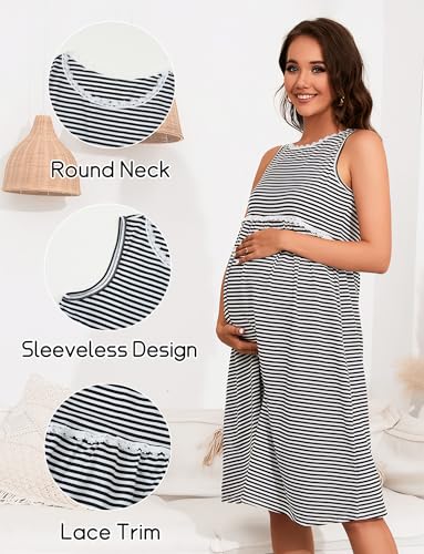 Robe de maternité grande taille ample contre la chaleur d'été - 4