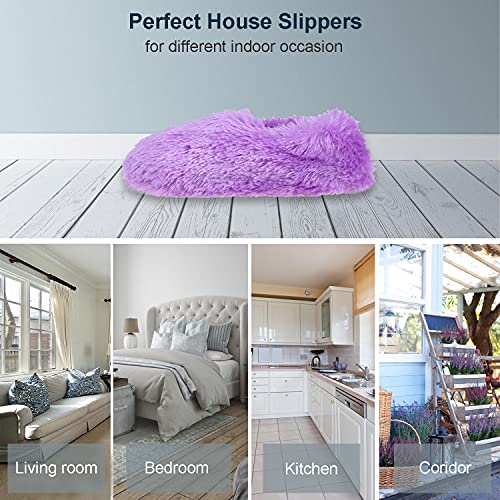 Winter Indoor Moccasin Slippers for Women, Soft Warm Fuzzy Home Slippers Non-Slip for Women4