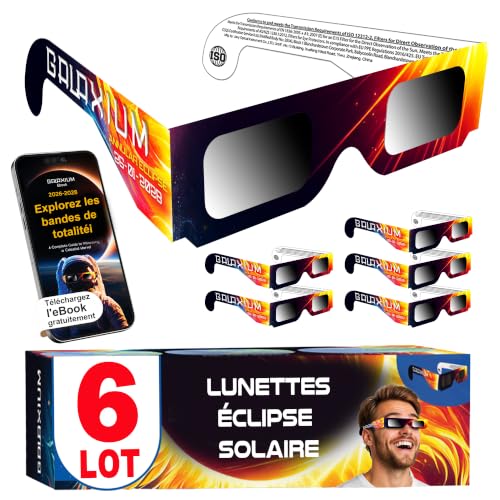 Galaxium 6 Lunettes Eclipse Solaire 2026 ISO 12312-2 Lunette Eclipse
