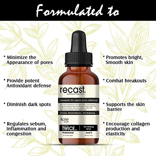Image of Recast Acne serum with Niacinamide 10%, Capryloyl glycine, Ichthyol pale - Acne | Blemishes |Skin brightening | Skin clearing - 30ml