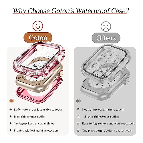 image for Goton 41mm Waterproof Bling Case for Apple Watch Screen Protector Seri