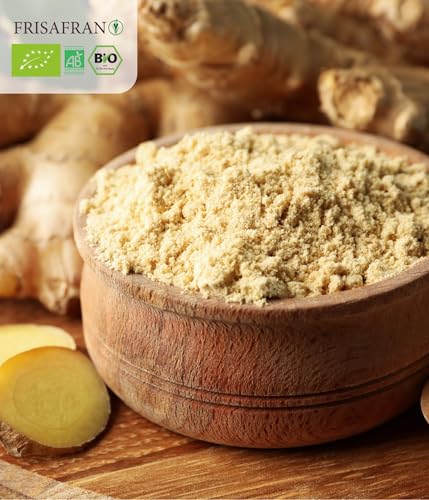 FRISAFRAN | Ingwer Gemahlen BIO | Ingwerpulver | 40g | Ingwerpulver naturrein | Ohne Zusätze | vegan | Getrockneter Ingwer | Ingwer Bio Pulver | Ingwer Gewürz | Ingwer Gemahlen | Gemahlener Ingwer