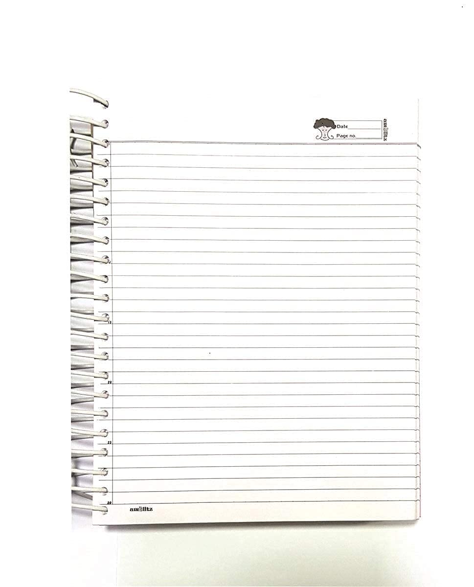 amblitz Cahier à spirales Mega 1000 pages, 6 sujets, 70 g/m², 22 x 28,5 cm. !! Pages lignées multicolores !!! Carnet arc-en-ciel !!!