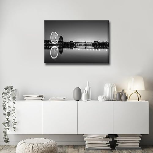 Vista 157 de 1 lienzo decorativo para pared, ferrocarril a través del bosque de pinos con niebla, decoración moderna para el hogar, sala de estar, arte de pared