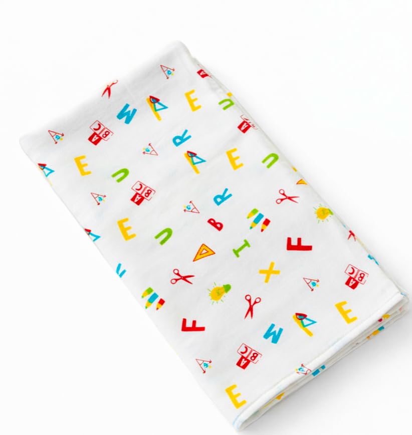 Image of HANUSH 100% Muslin Organic Cotton Kids Towel (75*100 cm)| Ultra Soft 2-Layer Newborn Bath Wrap & Toddler Towel | Highly Absorbent, Breathable Kids Body Wash Cloth for Infants & Boys, Girls (3-9 Years)