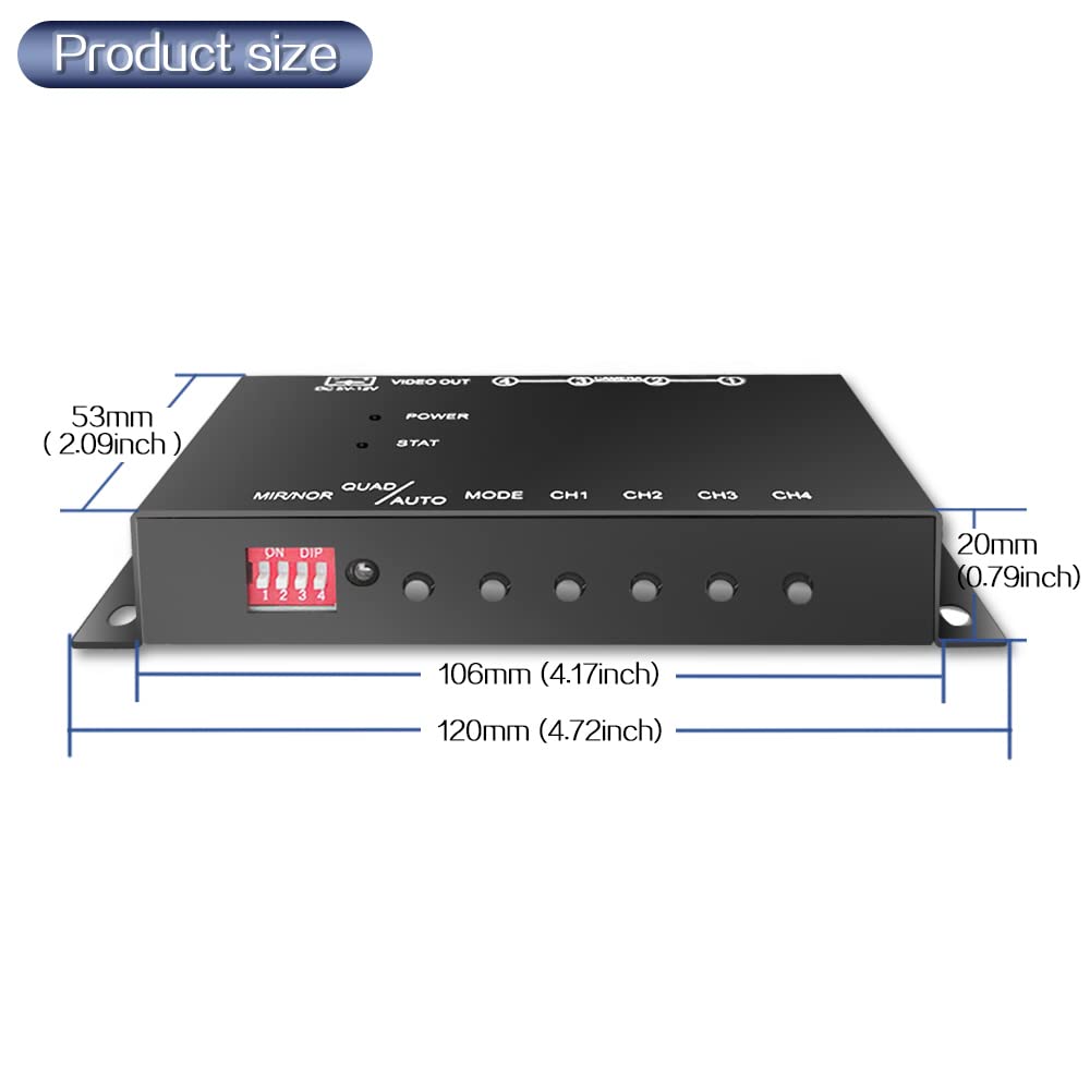 InstallerCCTV Video Quad Color 4CH Multiplexer 2 BNC Output W/ Remote Control EB