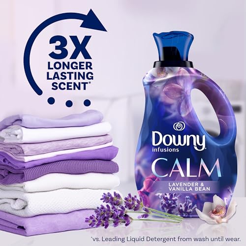 Image of Downy Infusions Laundry Fabric Softener Liquid, Calm, Lavender & Vanilla Bean, 56 Fl Oz
