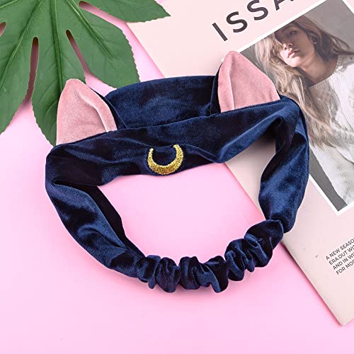 3Pcs Sailor Moon Spa Headband Cute Cat Moon Cosmetic Hairband Shower Headband #TOP2