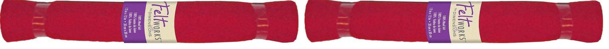 Dimensions Feltworks Felt Roll 12"X12", Red (Pack of 2)