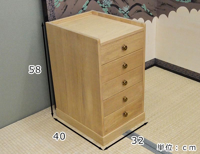 Amazon｜多段 総桐半紙 A4収納 帯揚げ収納 桐チェスト浅5段 5段 桐