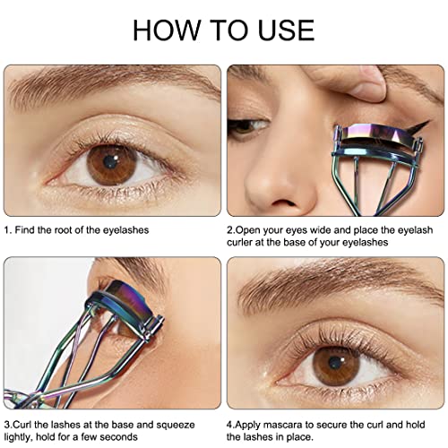Kmchilj Eyelash Curler (Metal) With 2 Silicone Filler Pads Universal Eyelash Curler Eye Makeup Tool (1 Pack,Multicolour) #TOP2