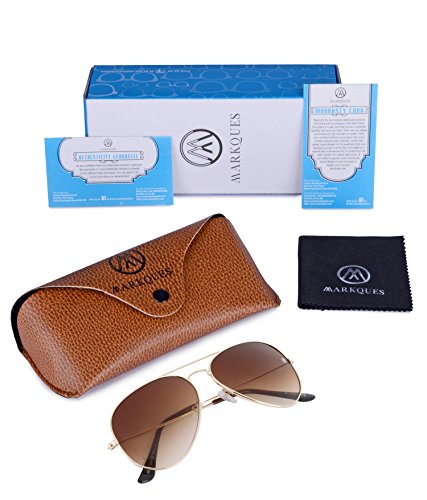 Image of MARKQUES Classic Aviator Sunglasses (Golden) (CL-550802GR)