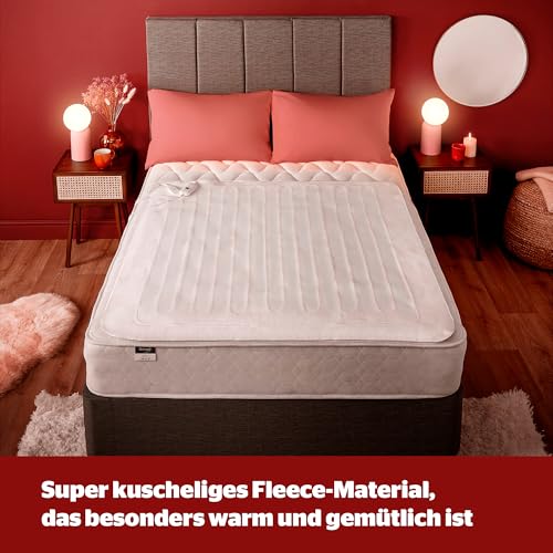 Silentnight Comfort Control Wärmeunterbett 140x150cm | Heizdecke Bett mit 3 Heizstufen, Ultraschnelles, Aufheizen Elastische Bander Waschmaschinen Waschbar | Heizunterlage Bett Heizmatte | 140x150cm