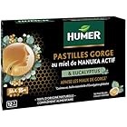Humer - Pastilles Gorge Cœur Liquide Manuka 15+ - Apaise la gorge en cas de gêne - Formule 100% d'origine naturelle - Miel de Manuka, Guimauve et Huile essentielle d'Eucalyptus - 16 pastilles