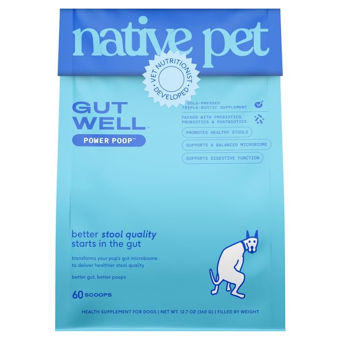 Native Pet GutWell Power Poop - Digestive Support Fiber for Dogs - Promotes Healthy Stools Supports Balanced Microbiome
