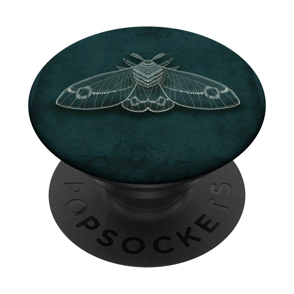Aesthetic Boho Luxury Luna Moth Witchy Green Floral PopSockets Swappable PopGrip