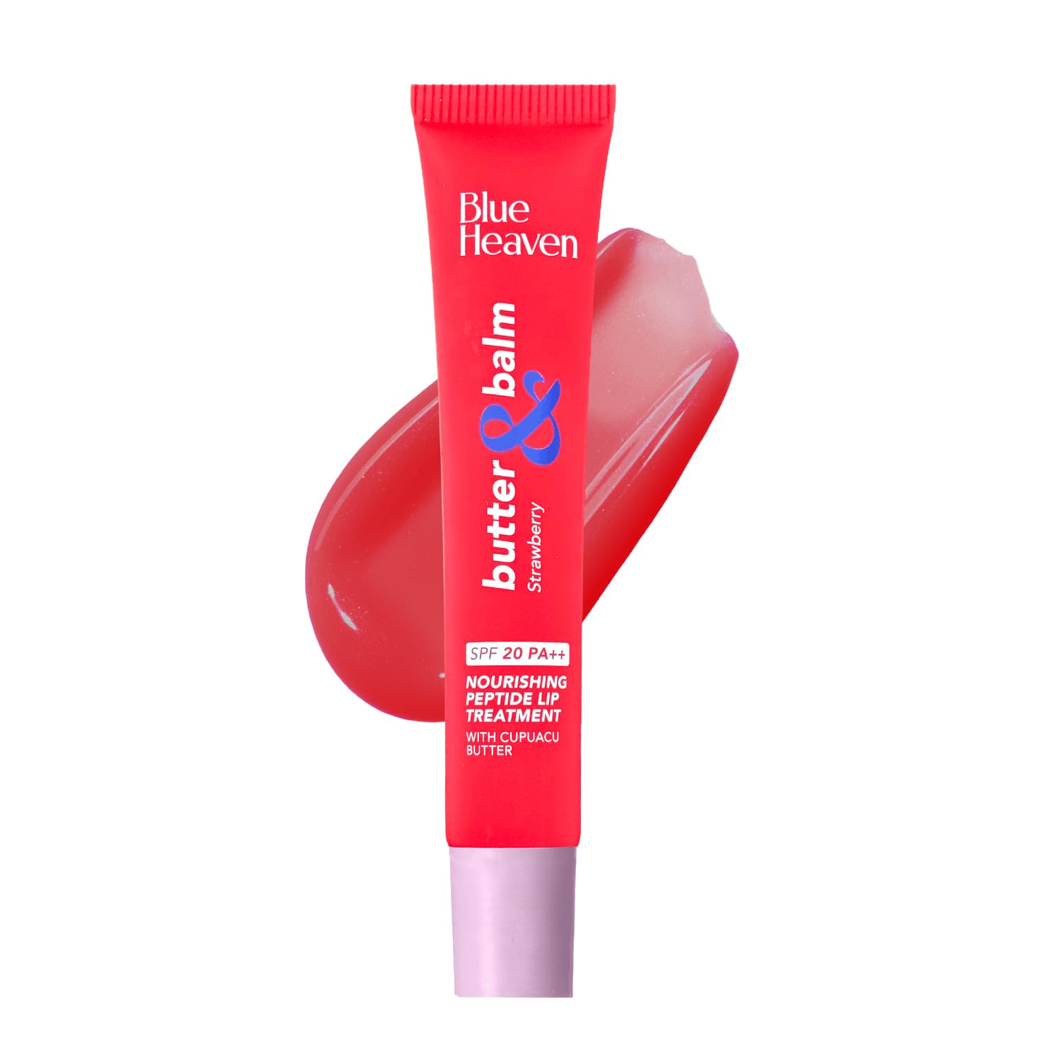 Blue Heaven Butter & Balm (15 Gm) Peptide based Tinted Lip Balm with SPF 20 PA++| Infused with Cupuacu Butter | Smoothing & Moisturizing | UVA/UVB Rays Protection | Strawberry-image-48