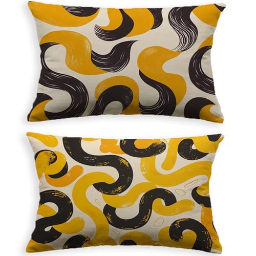 Housse de coussin orange 70x90 rectangulaire motif double face