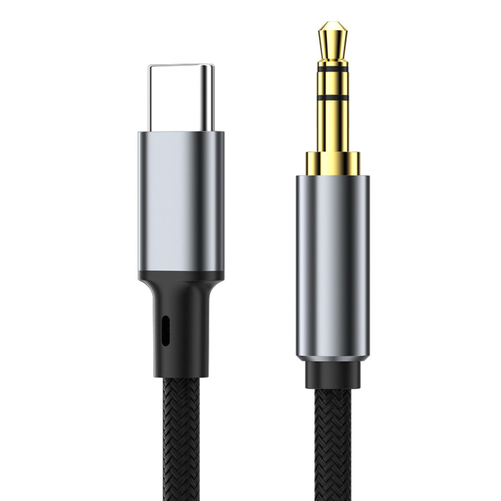 FineGood AUX type-c C 変換ケーブル 1.5M 搭載 ハイレゾ音質 Type C to 3.5mm 3極 オーディオケーブル Hi-Fi音質 ナイロン編み 高耐久性 対応 オーディオケーブル ヘッドホン/PC/スマホ/ホームステレオ/カーステレオ/スピーカー などに