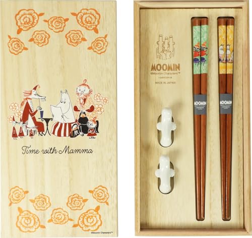 MOOMIN ( ムーミン ) ペア ギフト 箸 天然木 23cm 箸置き セット Time With Mamma 母の日 プレゼント 雑貨 グッズ 女性 ギフト 誕生日 食器 日本製 MM9500-842H