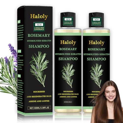 Organic Rosemary Hair Growth Shampoo Hydrolyzed Keratin and natural extract of rosemary Nourishes and Regenerates Hair for Thinning Hair & Hair Loss for Women and Men (Pack of 2)