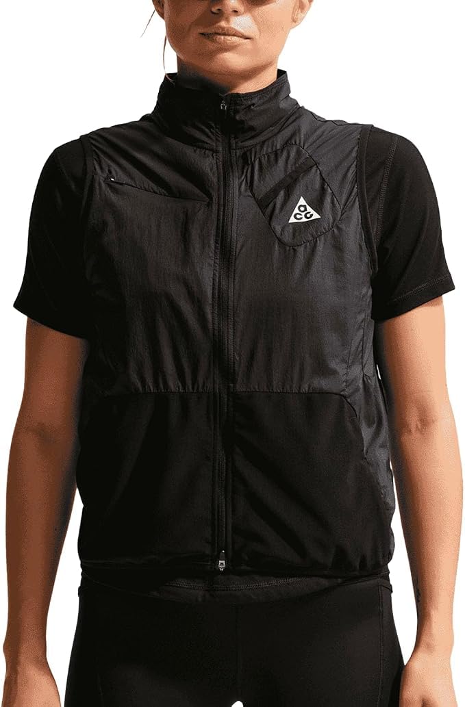ACG Women's Trail Repel Packable Running Vest, BLACK/SUMMIT WHITE, Large