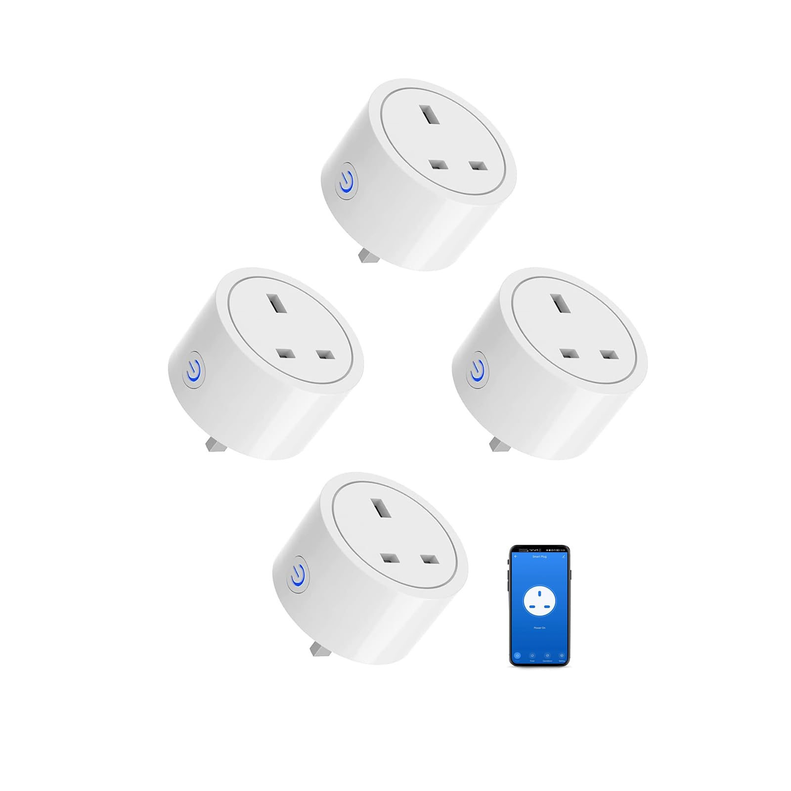XENON Zigbee Smart Plug, Zigbee Socket, Smart Socket, Wireless Timer Sockett, Alexa Plug, Compatible with Home Assistant, Philipss Hue, Google (4 Packs)