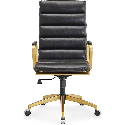 Hioryllks Gold and Black Chair Black and Gold Leather