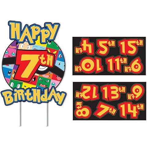 Custom Anime Cartoon Birthday Cake Topper Poke Birthday Party Decorations Cover