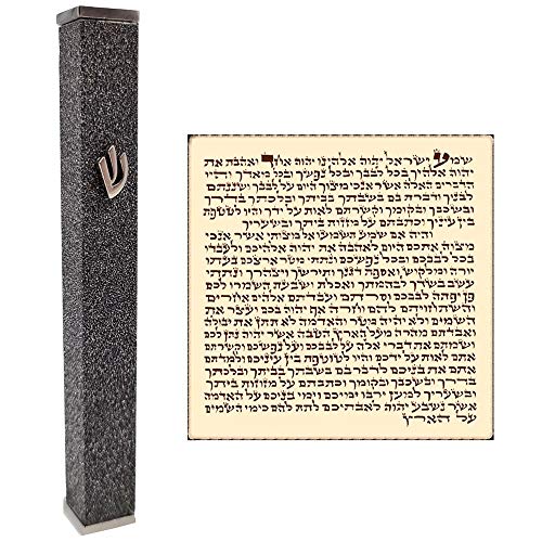 TALISMAN4U Sparkling Aluminum Jewish MEZUZAH CASE with Scroll 3D Metal Shin Classic Israel Judaica Door Mezuza Cover (12 cm / 5 Inch) TALISMAN4U Sparkling Aluminum Jewish MEZUZAH CASE with Scroll 3D Metal Shin Classic Israel Judaica Door Mezuza Cover (12 cm / 5 Inch)