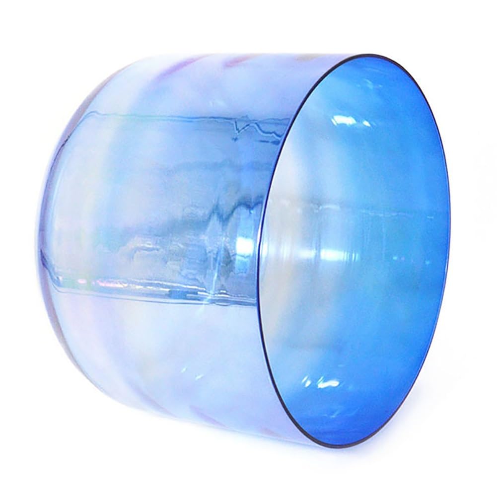 XBTGS Campana in cristallo di alchemia per chakra sacro da 20,3 cm e nota D da 432 Hz, per yoga, meditazione e guarigione, con suono, al quarzo colorato con percussione ACR